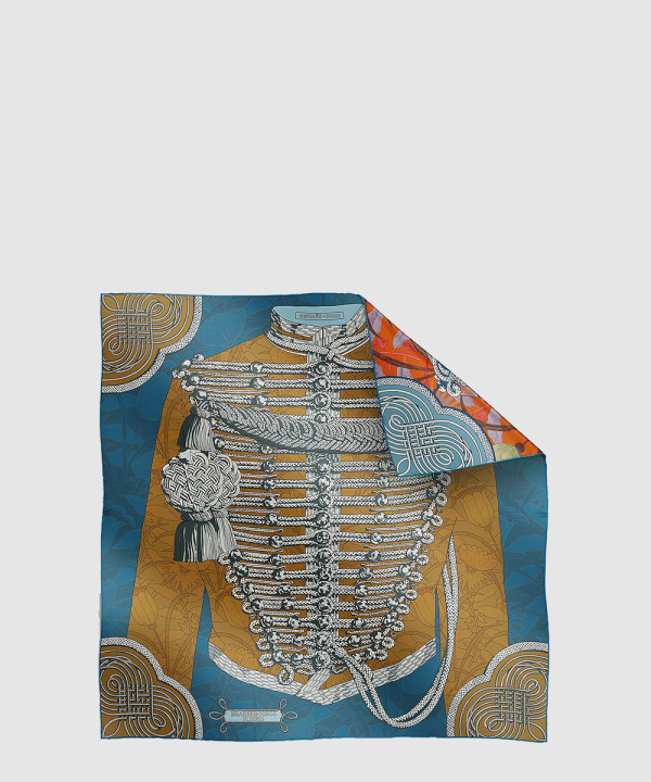 에르메스 Brandebourgs Fleuris 더블 페이스 스카프 90