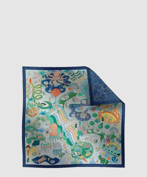 에르메스 Splash Park 더블 페이스 스카프 90