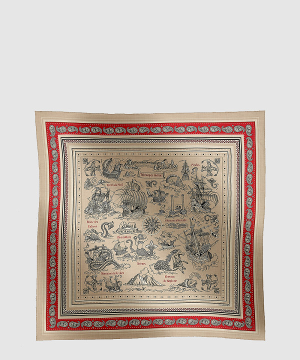 에르메스 Tatouages Marins Bandana 숄 140