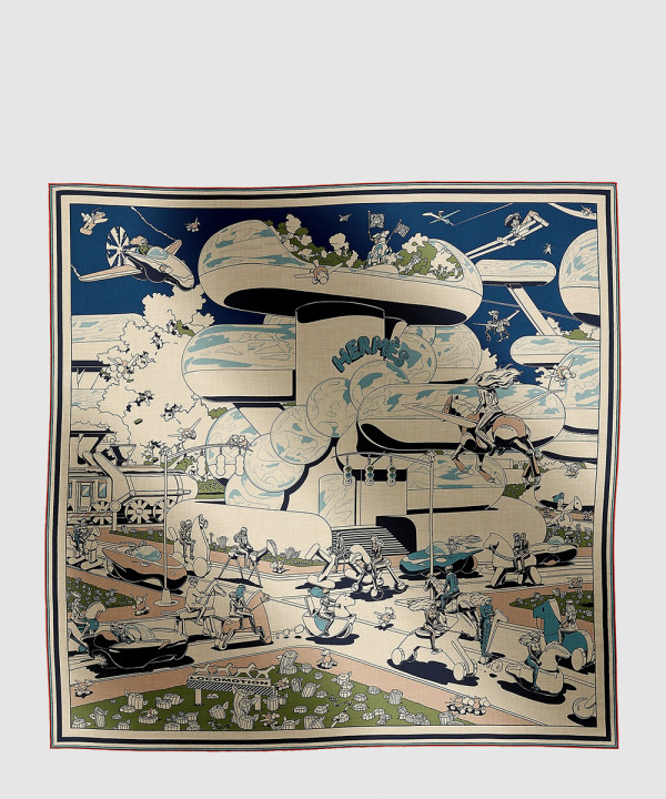 에르메스 Les Roues de Phaeton Bandana 숄140