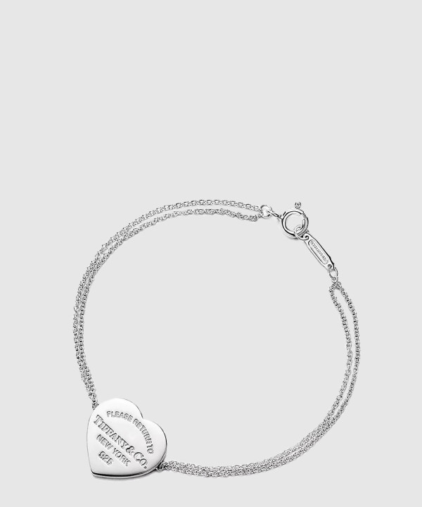 티파니앤코 더블 체인 하트 태그 브레이슬릿