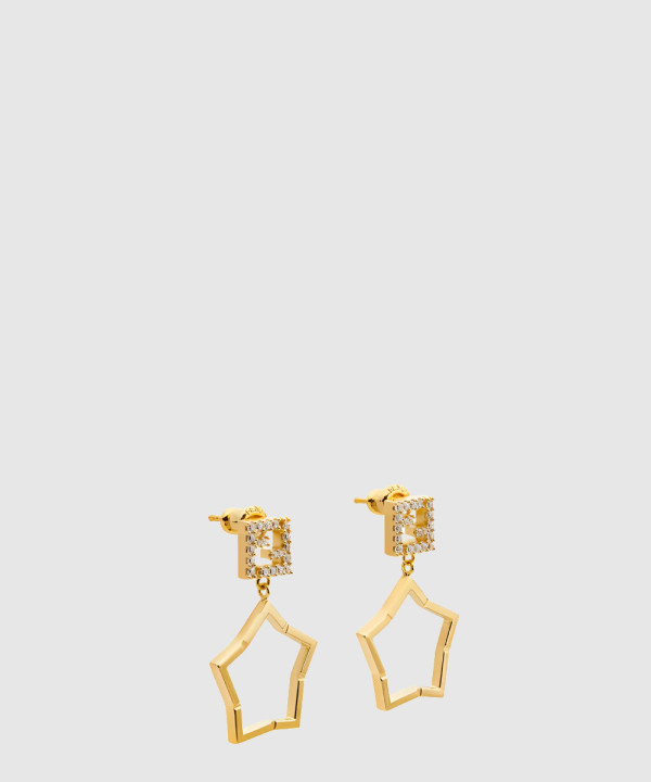 펜디 FF 별 모양 펜던트 이어링 8AK525