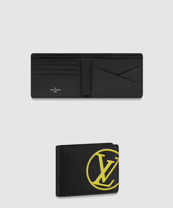 루이비통 레터링 로고 반지갑 에피 가죽 지갑 M67907