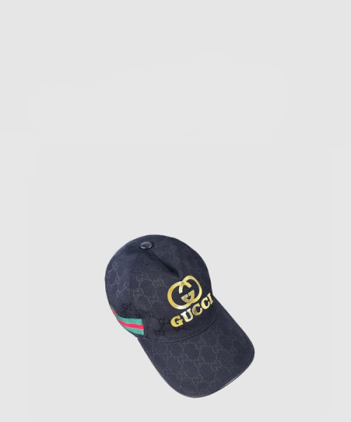 구찌 골드 로고 웨빙 베이스볼 캡 200035