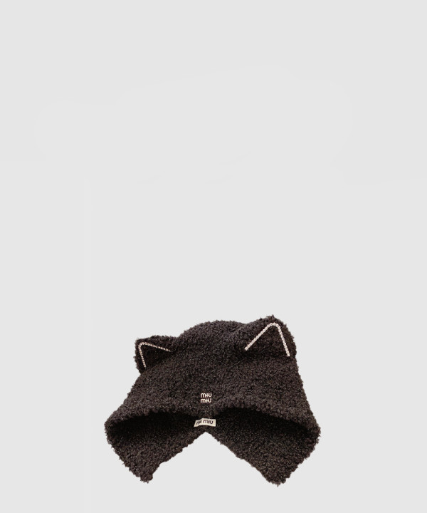 미우미우 양털 귀달이 모자 5HC552