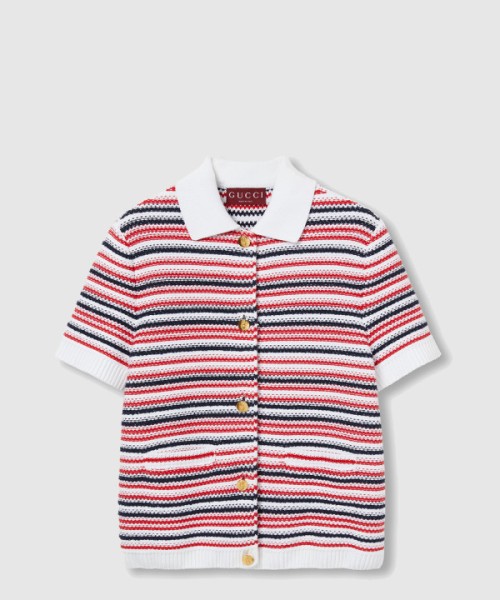 구찌 파인 울 폴로 탑