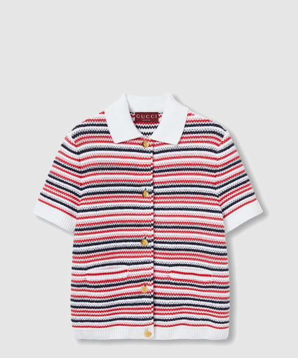 구찌 파인 울 폴로 탑