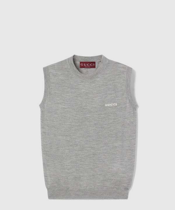 구찌 캐시미어 실크 슬리브리스 탑