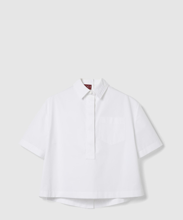 구찌 엠보싱 코튼 포플린 셔츠