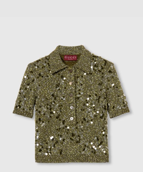 구찌 비스코스 트위드 블렌드 폴로 셔츠