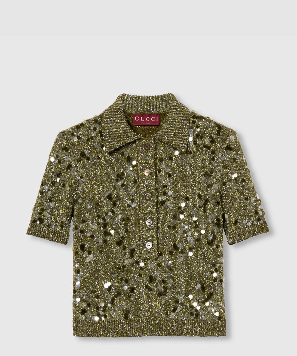 구찌 비스코스 트위드 블렌드 폴로 셔츠