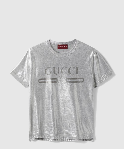 구찌 프린트 라미네이트 코튼 티셔츠