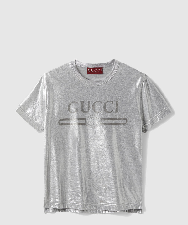 구찌 프린트 라미네이트 코튼 티셔츠