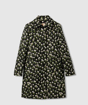 구찌 플로라 크레이프 싱글 브레스트 코트