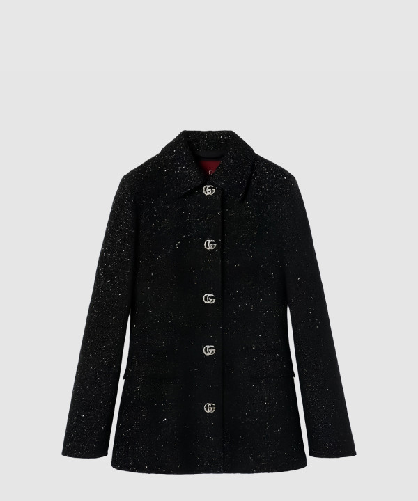구찌 시퀸 라메 트위드 재킷