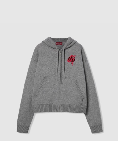 구찌 스웨트 셔츠 위드 캐시미어 트림