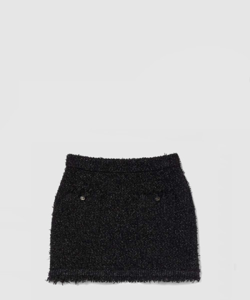 구찌 라메 및 비스코스 미니 스커트