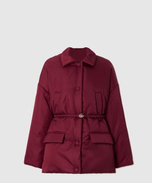 구찌 벨트 장식 패딩 개버딘 자켓