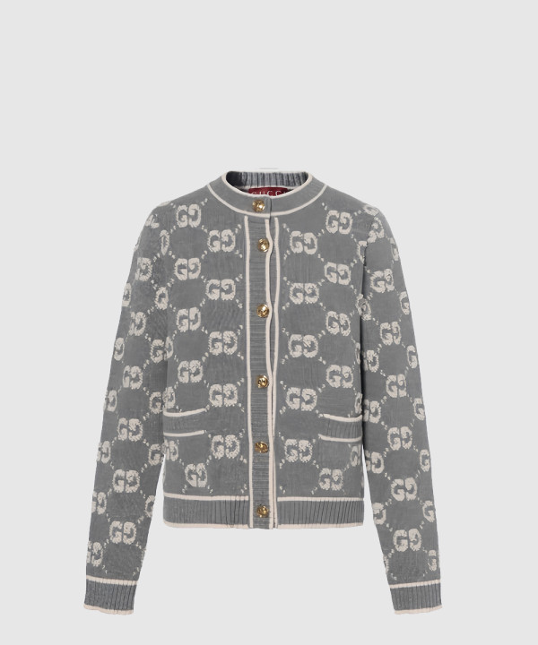 구찌 GG 울 부클레 자카드 가디건