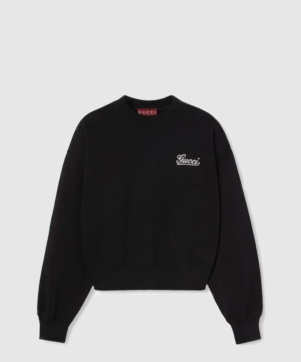 구찌 자수 코튼 저지 스웨트셔츠