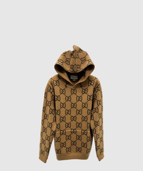 구찌 코튼 저지 후드 스웨트셔츠