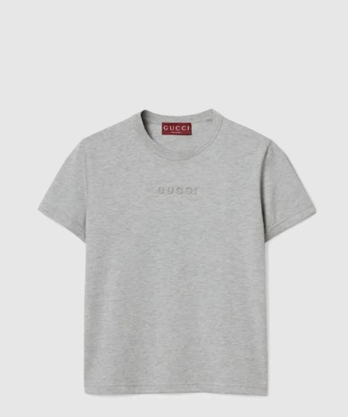 구찌 자수 코튼 저지 티셔츠