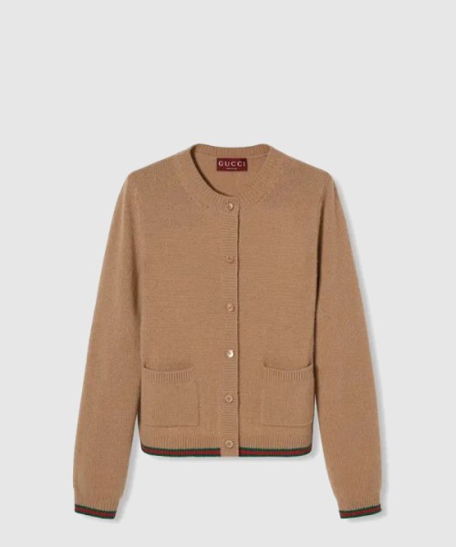 구찌 웹 디테일 캐시미어 가디건