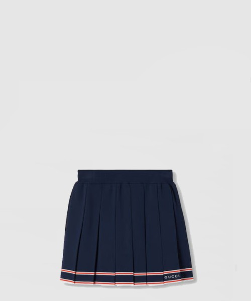 구찌 스트라이프 트리밍 플리츠 스커트