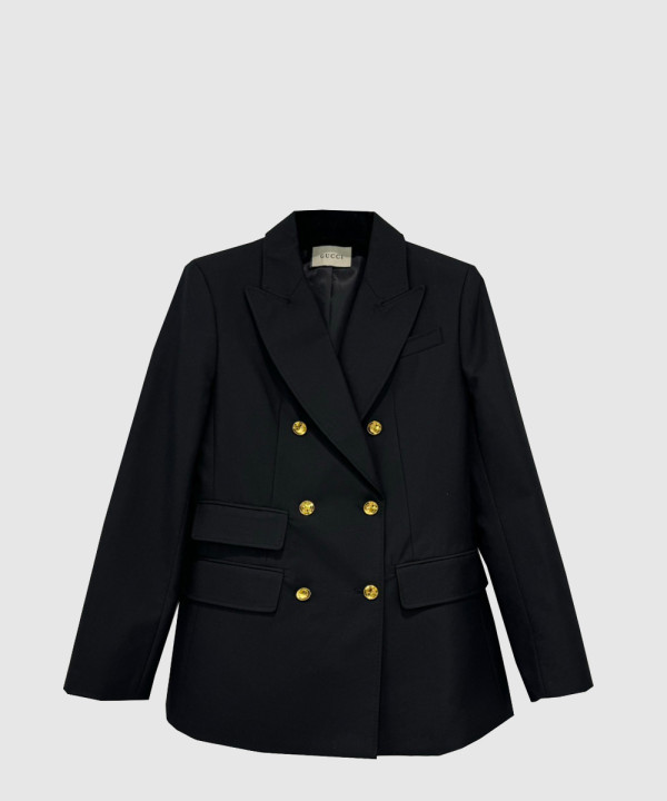 구찌 로고 쇼트 코트