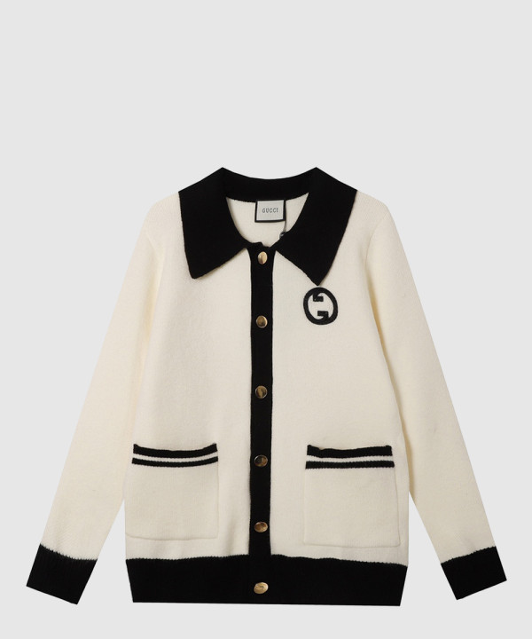 구찌 로고 니트 코트