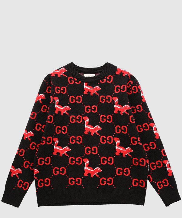 구찌 프린트 니트 톱