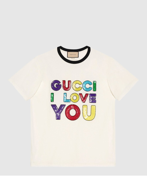 구찌 프린트 면 티셔츠