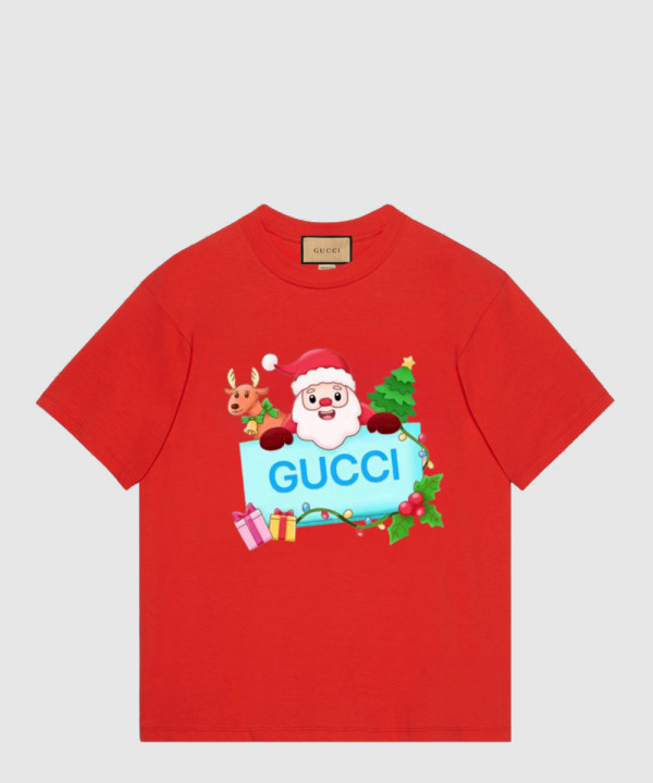 구찌 프린트 면 티셔츠