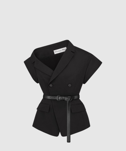 디올 벨트 언발란스 반소매 재킷