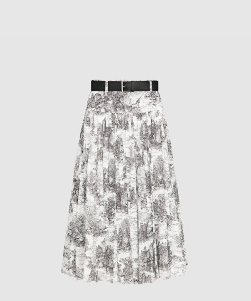 디올 벨트 미디 스커트