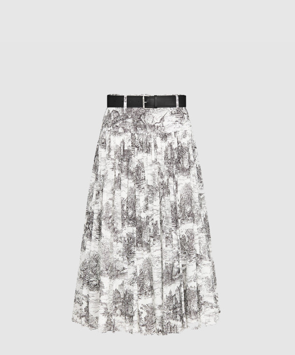 디올 벨트 미디 스커트