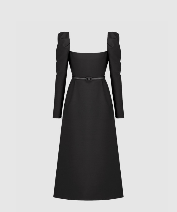 디올 벨트 미디 드레스