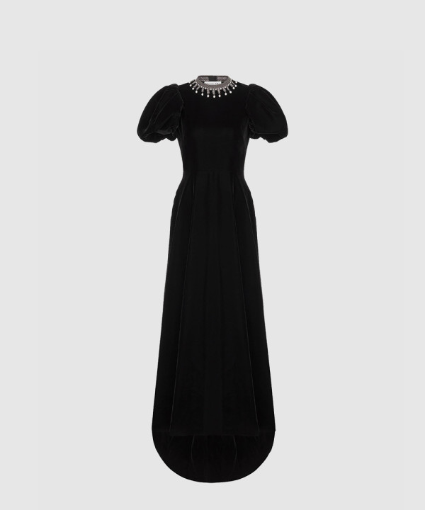 디올 자수 롱 드레스