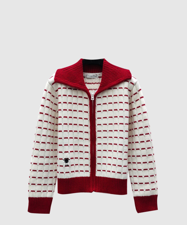 디올 프린트 니트 톱