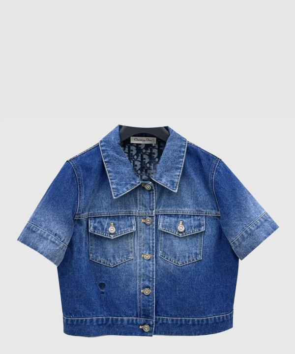 디올 로고 쇼트 코트