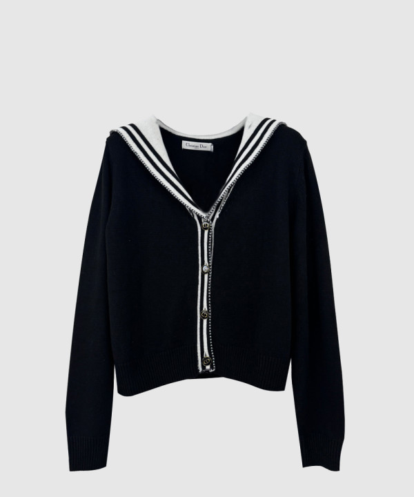 디올 프린트 니트 톱