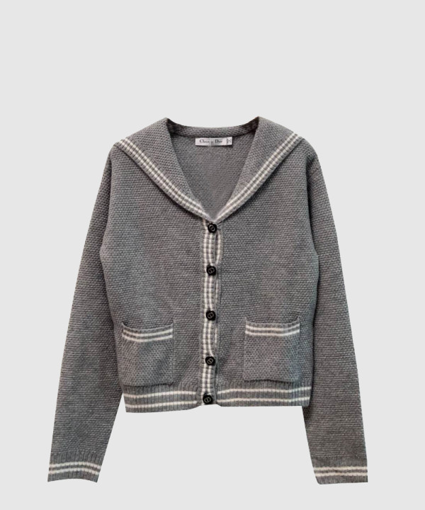 디올 프린트 니트 톱