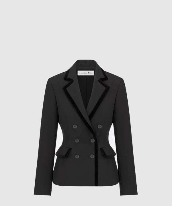 디올 로고 쇼트 코트