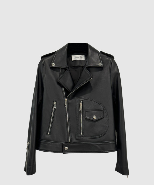 디올 로고 쇼트 코트