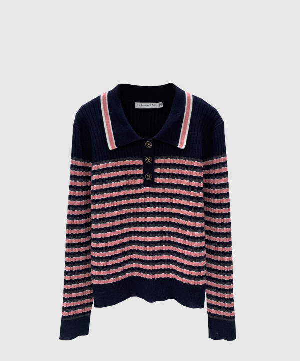 디올 로고 니트 상의