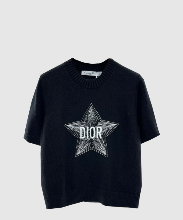 디올 로고 니트 상의