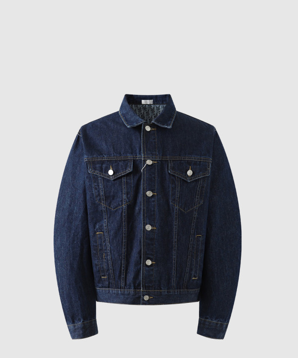 디올 로고 쇼트 데님 재킷