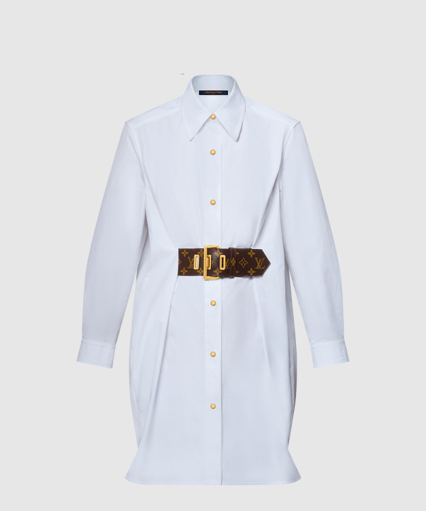 루이비통 벨티드 셔츠 드레스