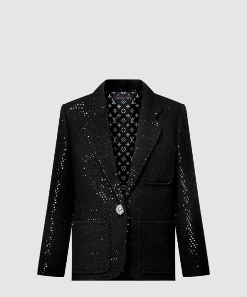 루이비통 시퀸 트위드 프레피 블레이저