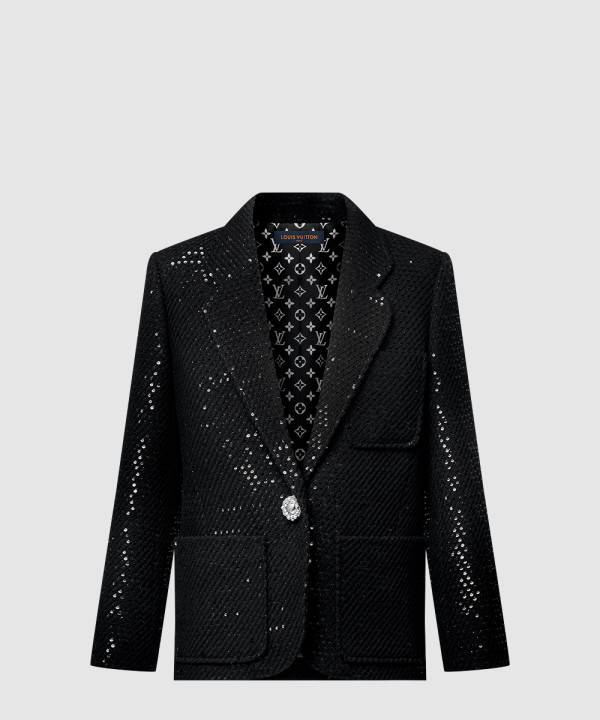 루이비통 시퀸 트위드 프레피 블레이저